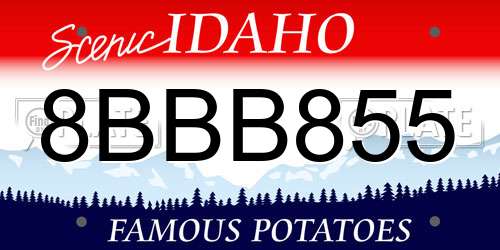 8BBB855 Idaho License Plate