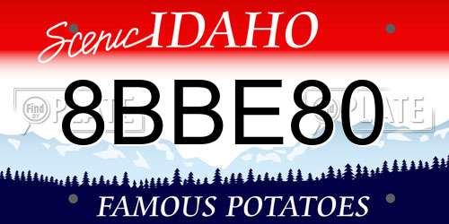 8BBE80 Idaho License Plate