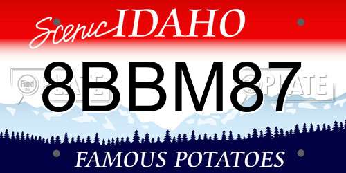 8BBM87 Idaho License Plate