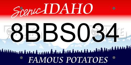 8BBS034 Idaho License Plate