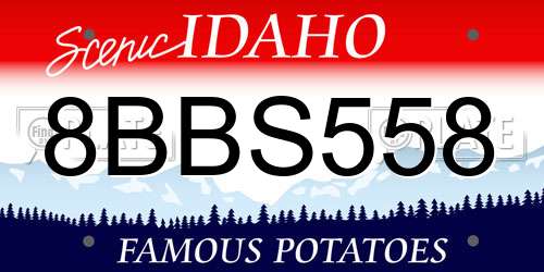 8BBS558 Idaho License Plate