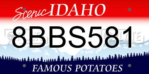 8BBS581 Idaho License Plate