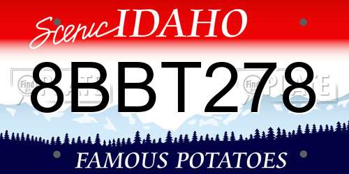 8BBT278 Idaho License Plate