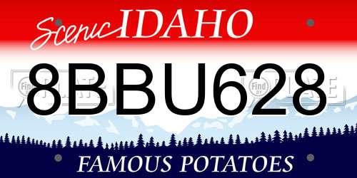 8BBU628 Idaho License Plate