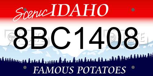 8BC1408 Idaho License Plate