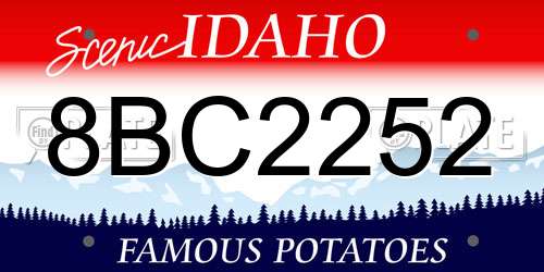 8BC2252 Idaho License Plate