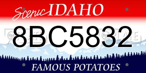 8BC5832 Idaho License Plate