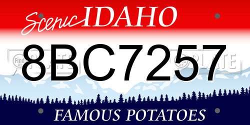 8BC7257 Idaho License Plate