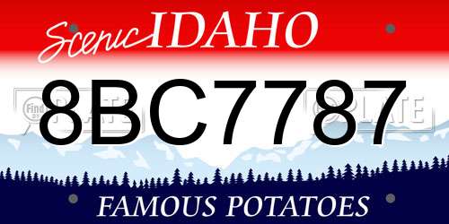 8BC7787 Idaho License Plate