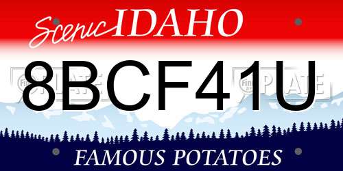 8BCF41U Idaho License Plate