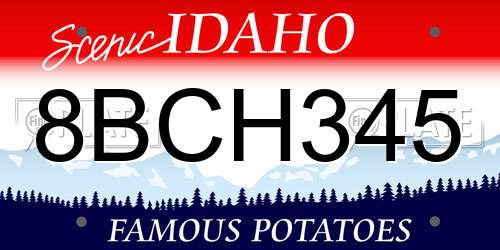 8BCH345 Idaho License Plate