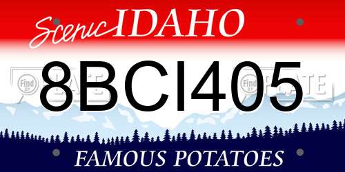 8BCI405 Idaho License Plate
