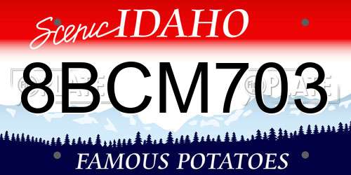 8BCM703 Idaho License Plate