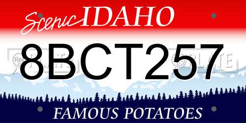 8BCT257 Idaho License Plate