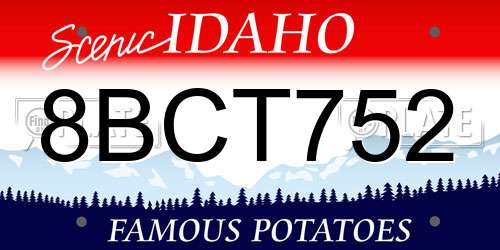 8BCT752 Idaho License Plate