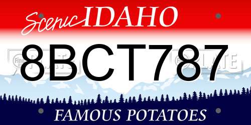 8BCT787 Idaho License Plate