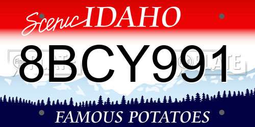 8BCY991 Idaho License Plate