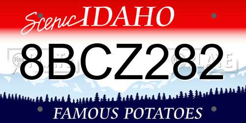 8BCZ282 Idaho License Plate