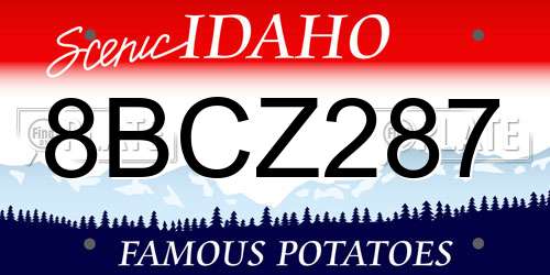 8BCZ287 Idaho License Plate