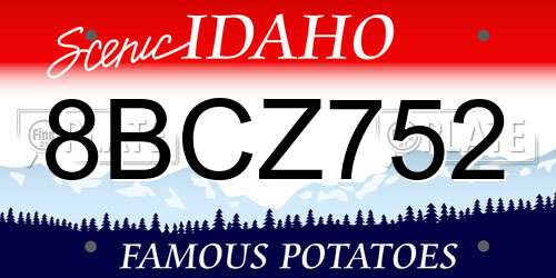 8BCZ752 Idaho License Plate