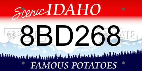 8BD268 Idaho License Plate