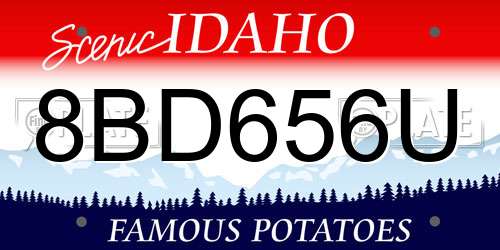 8BD656U Idaho License Plate
