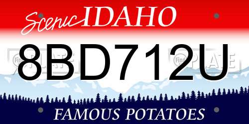 8BD712U Idaho License Plate