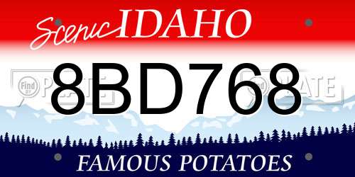 8BD768 Idaho License Plate