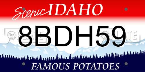 8BDH59 Idaho License Plate