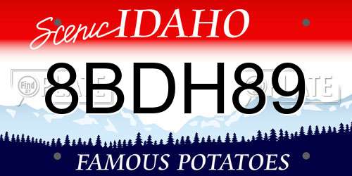 8BDH89 Idaho License Plate