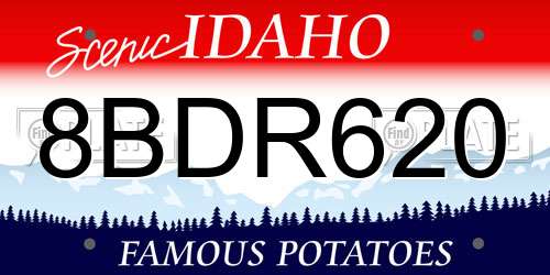8BDR620 Idaho License Plate