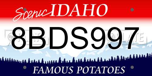8BDS997 Idaho License Plate