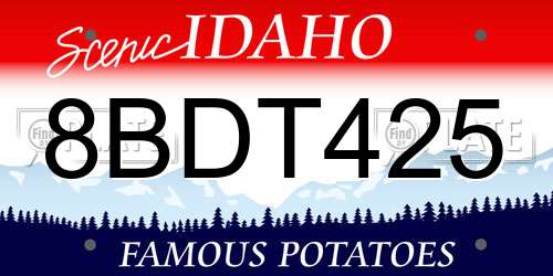 8BDT425 Idaho License Plate