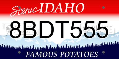 8BDT555 Idaho License Plate