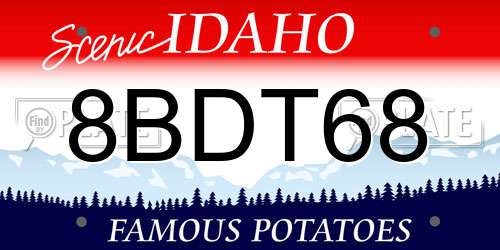 8BDT68 Idaho License Plate