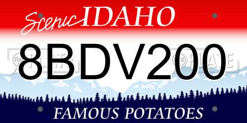 8BDV200 Idaho License Plate