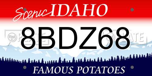 8BDZ68 Idaho License Plate