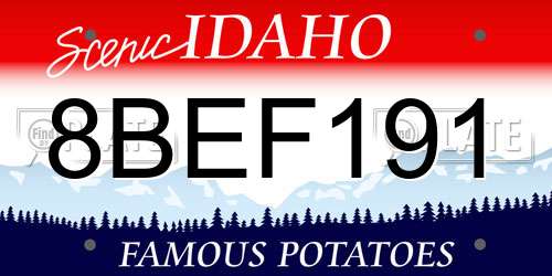 8BEF191 Idaho License Plate