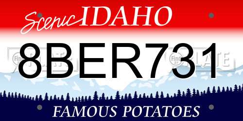 8BER731 Idaho License Plate