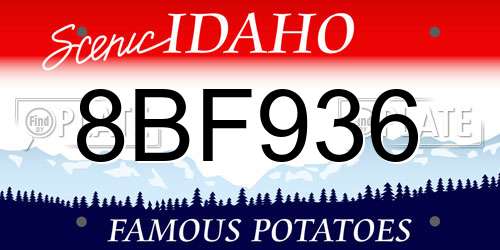 8BF936 Idaho License Plate