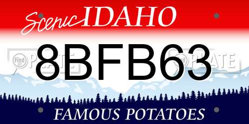8BFB63 Idaho License Plate