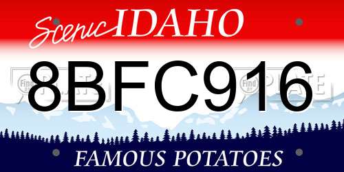 8BFC916 Idaho License Plate