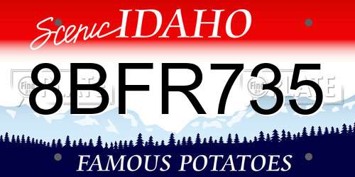 8BFR735 Idaho License Plate