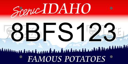 8BFS123 Idaho License Plate