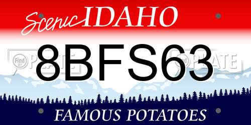 8BFS63 Idaho License Plate