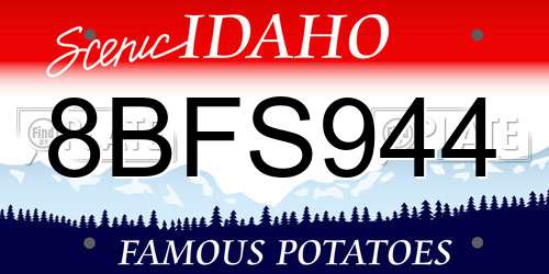 8BFS944 Idaho License Plate