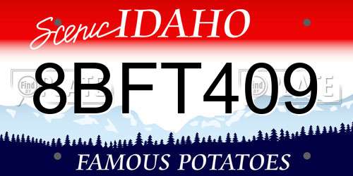 8BFT409 Idaho License Plate