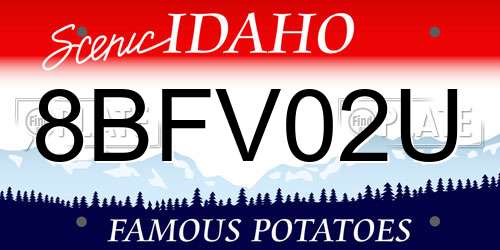 8BFV02U Idaho License Plate