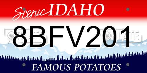 8BFV201 Idaho License Plate
