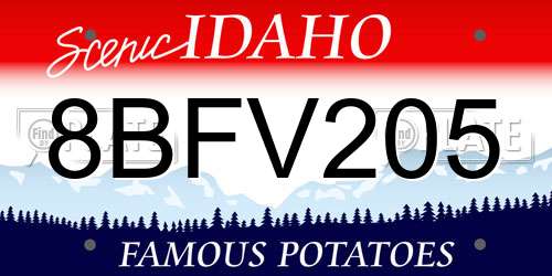 8BFV205 Idaho License Plate
